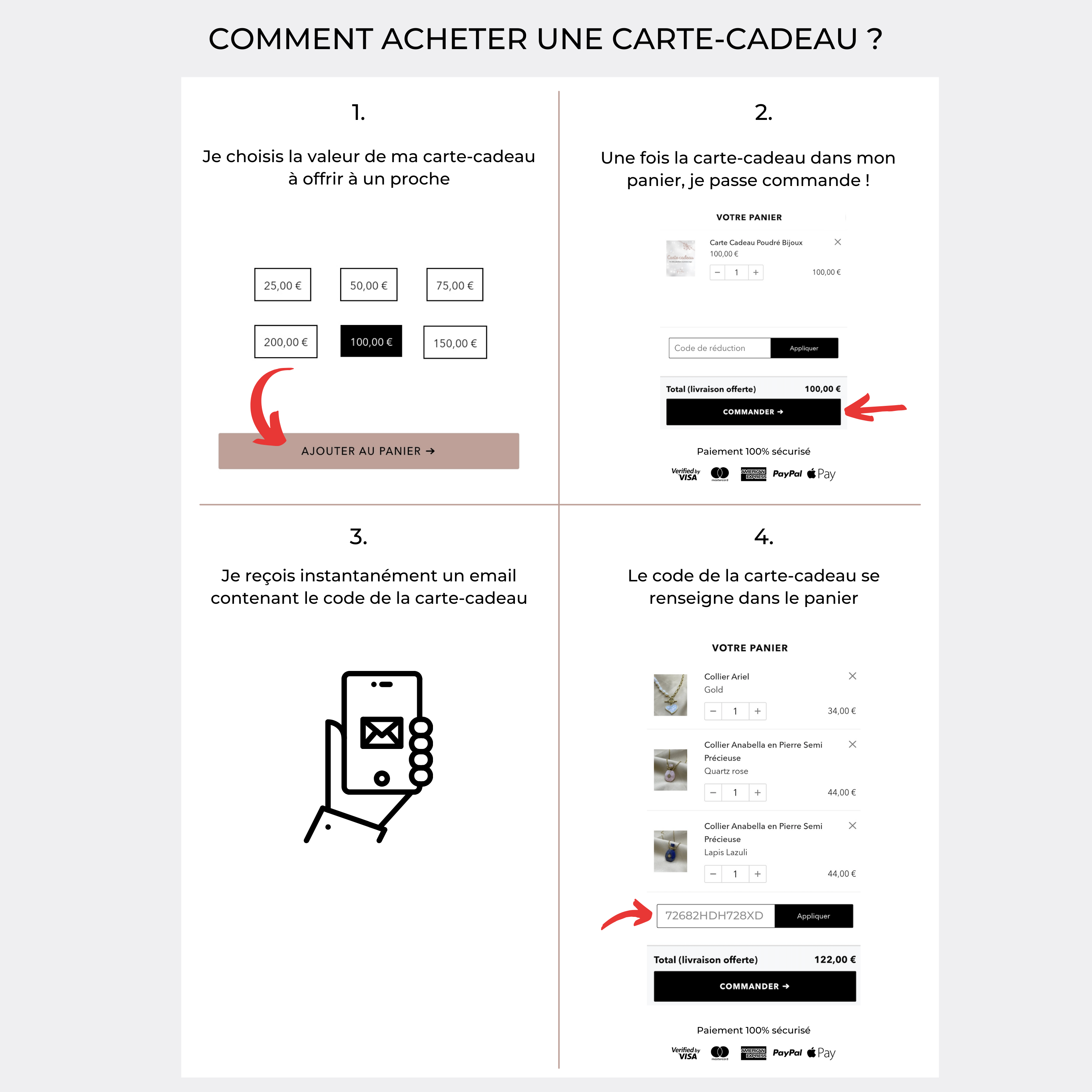 Carte Cadeau Poudré Bijoux