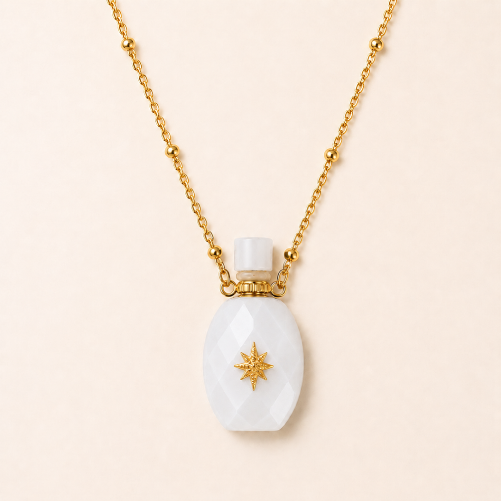 Collier Anastasia II - Étoile Agate Blanche