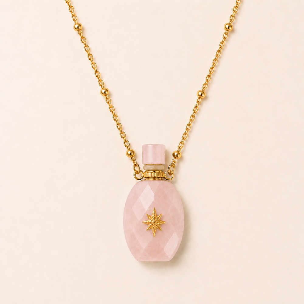 Collier Anastasia II - Étoile Quartz Rose