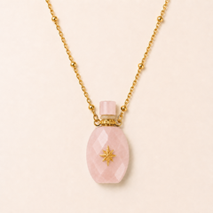 Collier Anastasia II - Étoile Quartz Rose