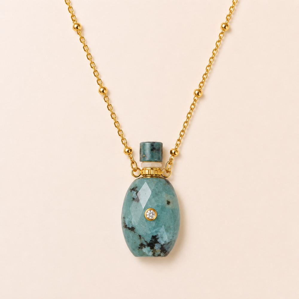 Collier Anastasia II - Zircon Turquoise Africaine