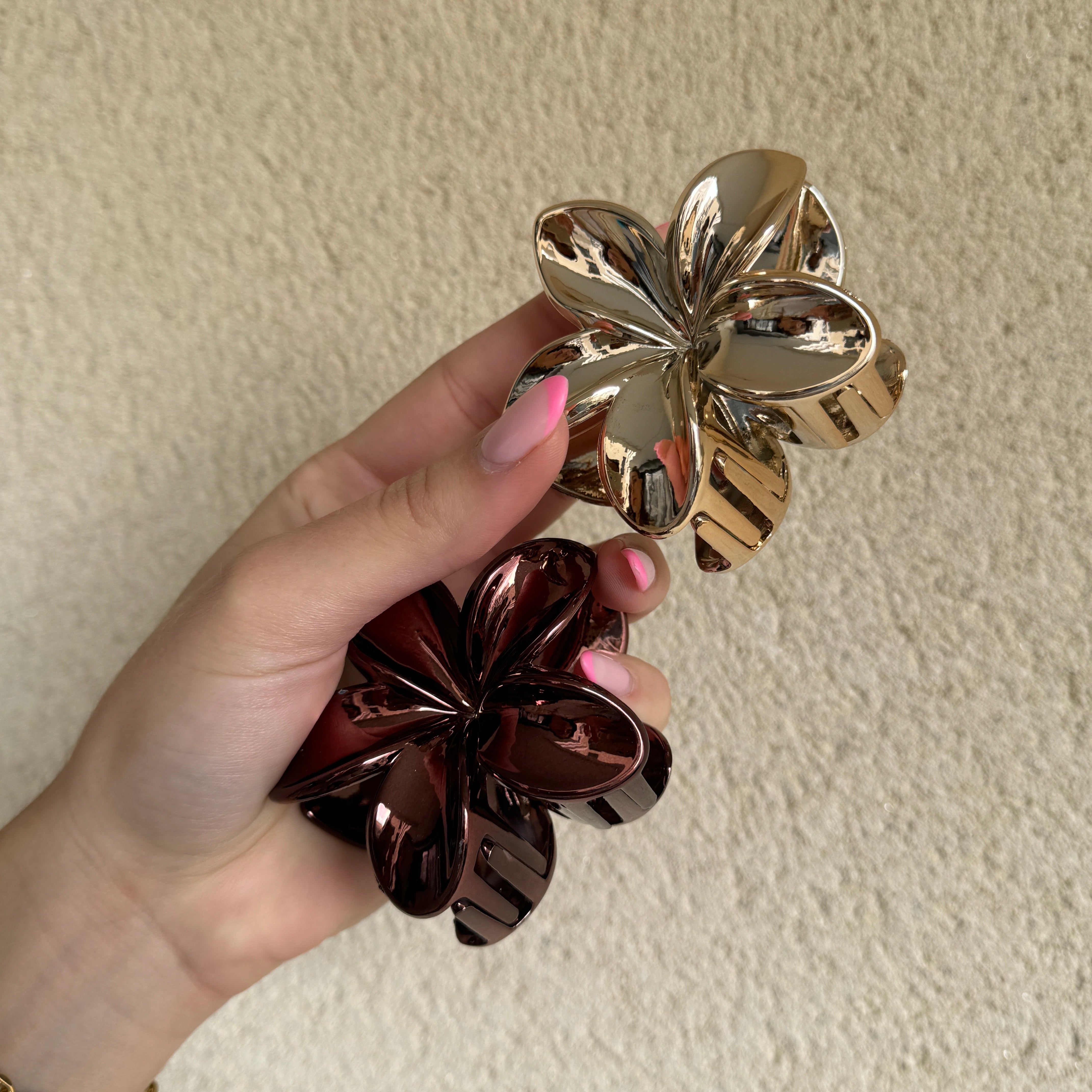 Pince à Cheveux Fleur Métallisée