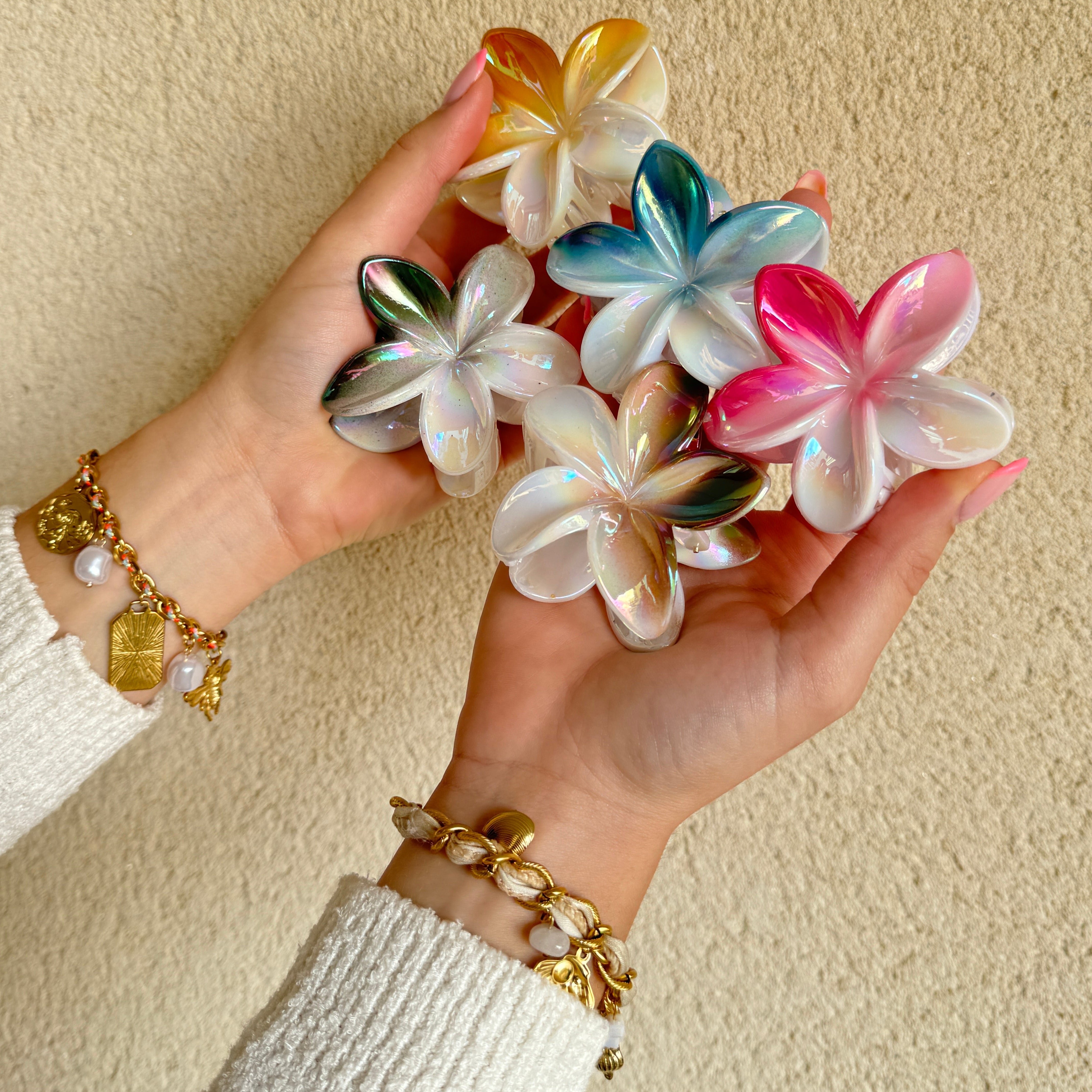 Pince à Cheveux Fleur Holographique