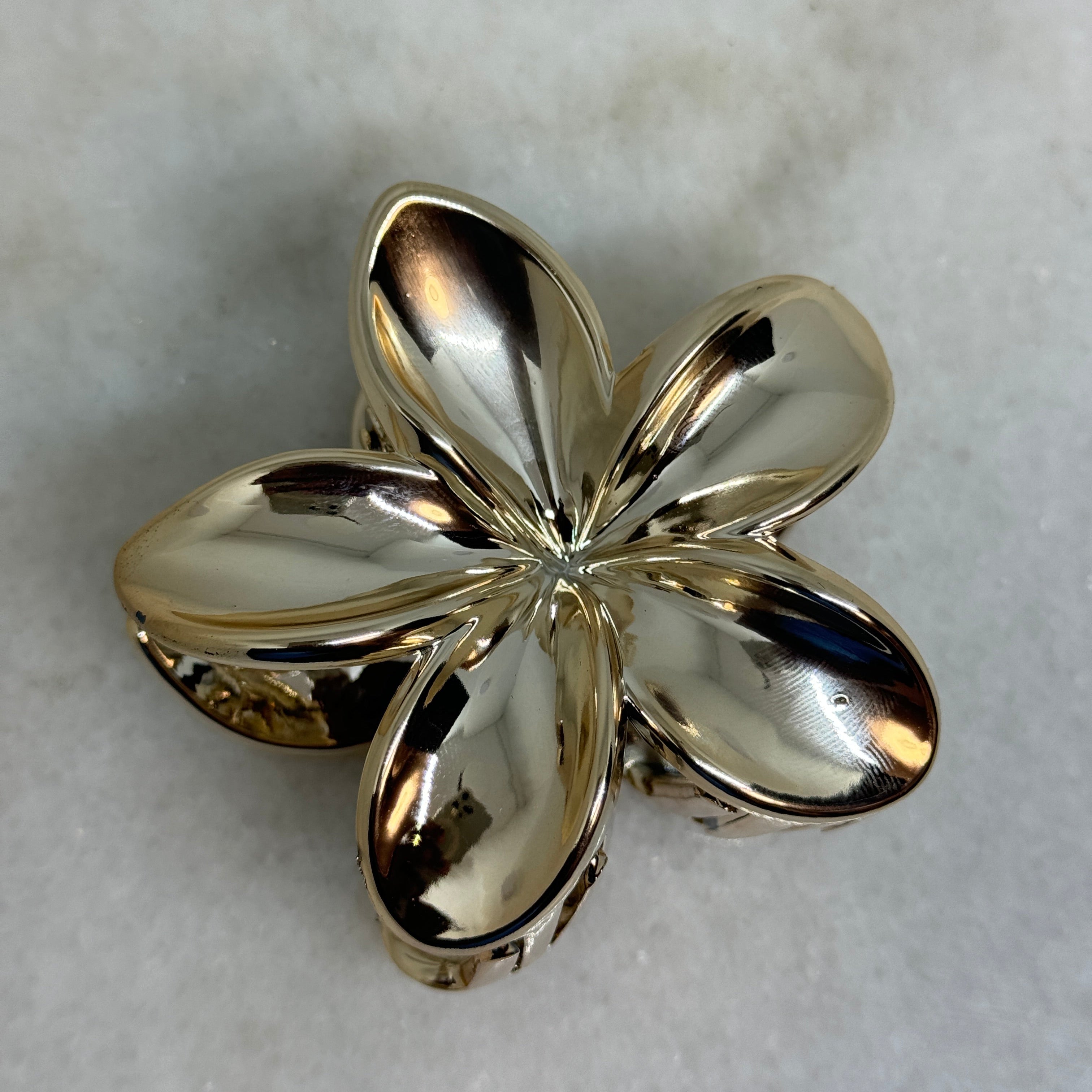 Pince à Cheveux Fleur Métallisée