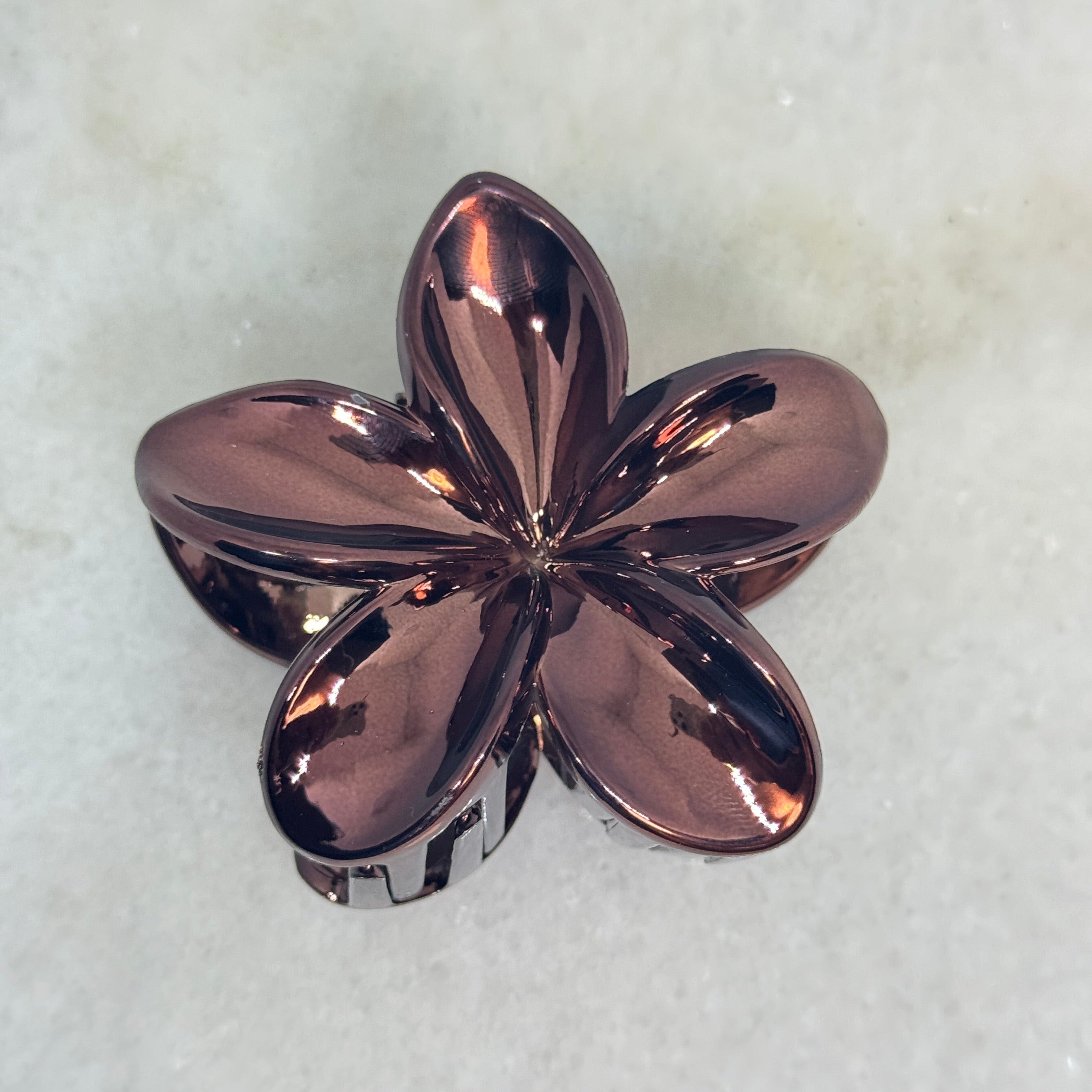 Pince à Cheveux Fleur Métallisée