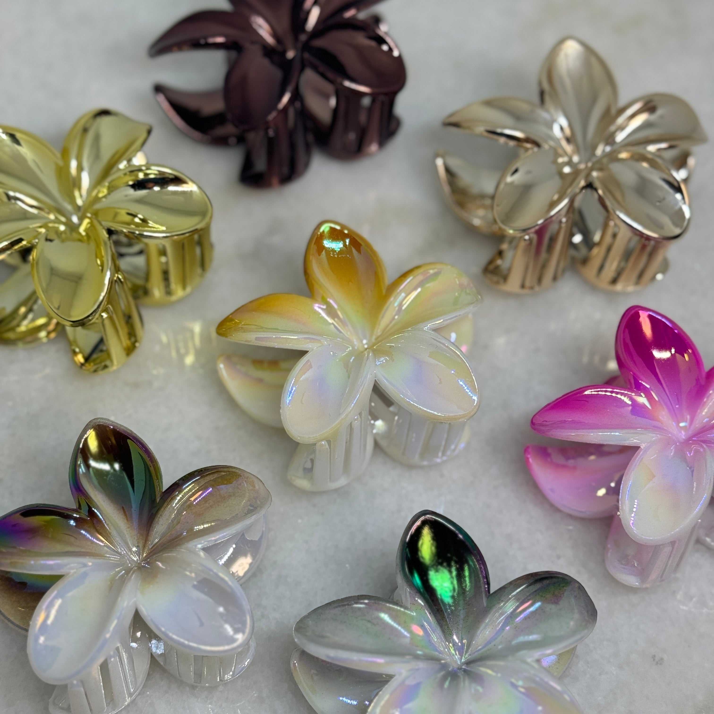 Pince à Cheveux Fleur Holographique