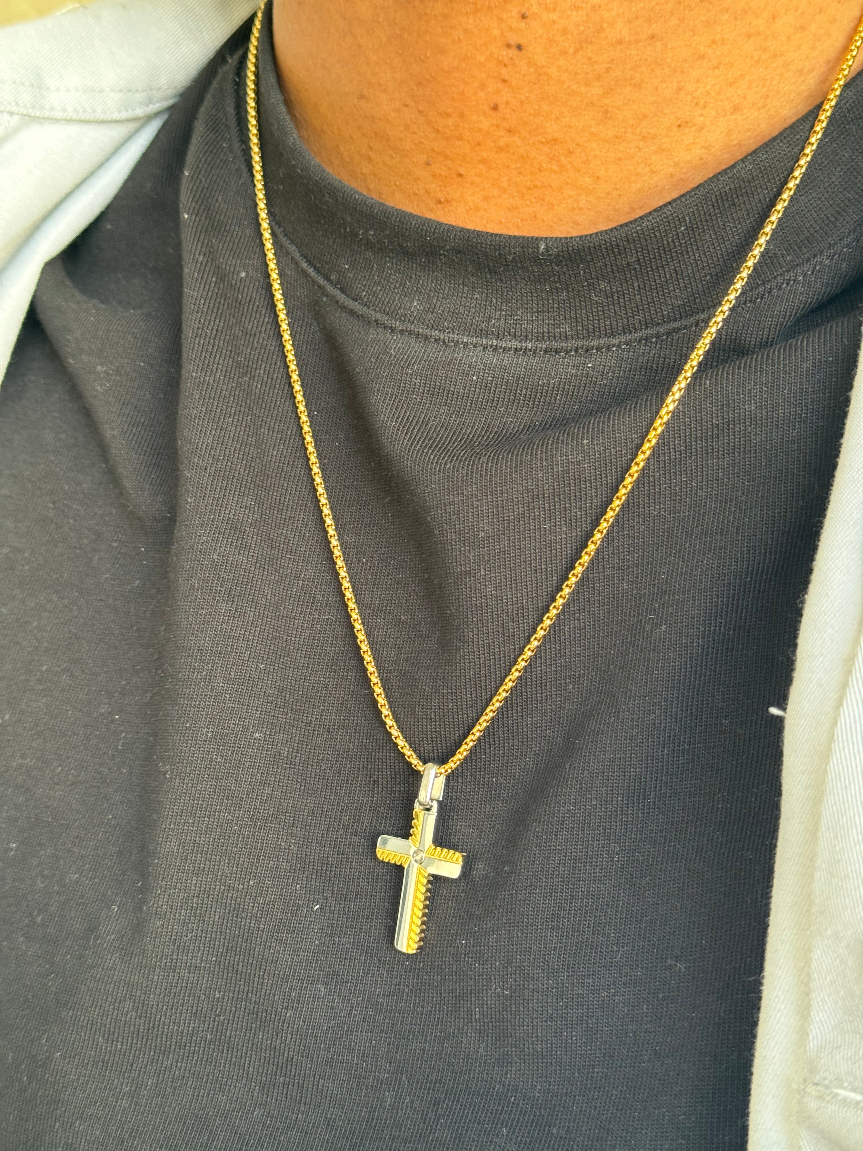 Collier Cross Bicolore