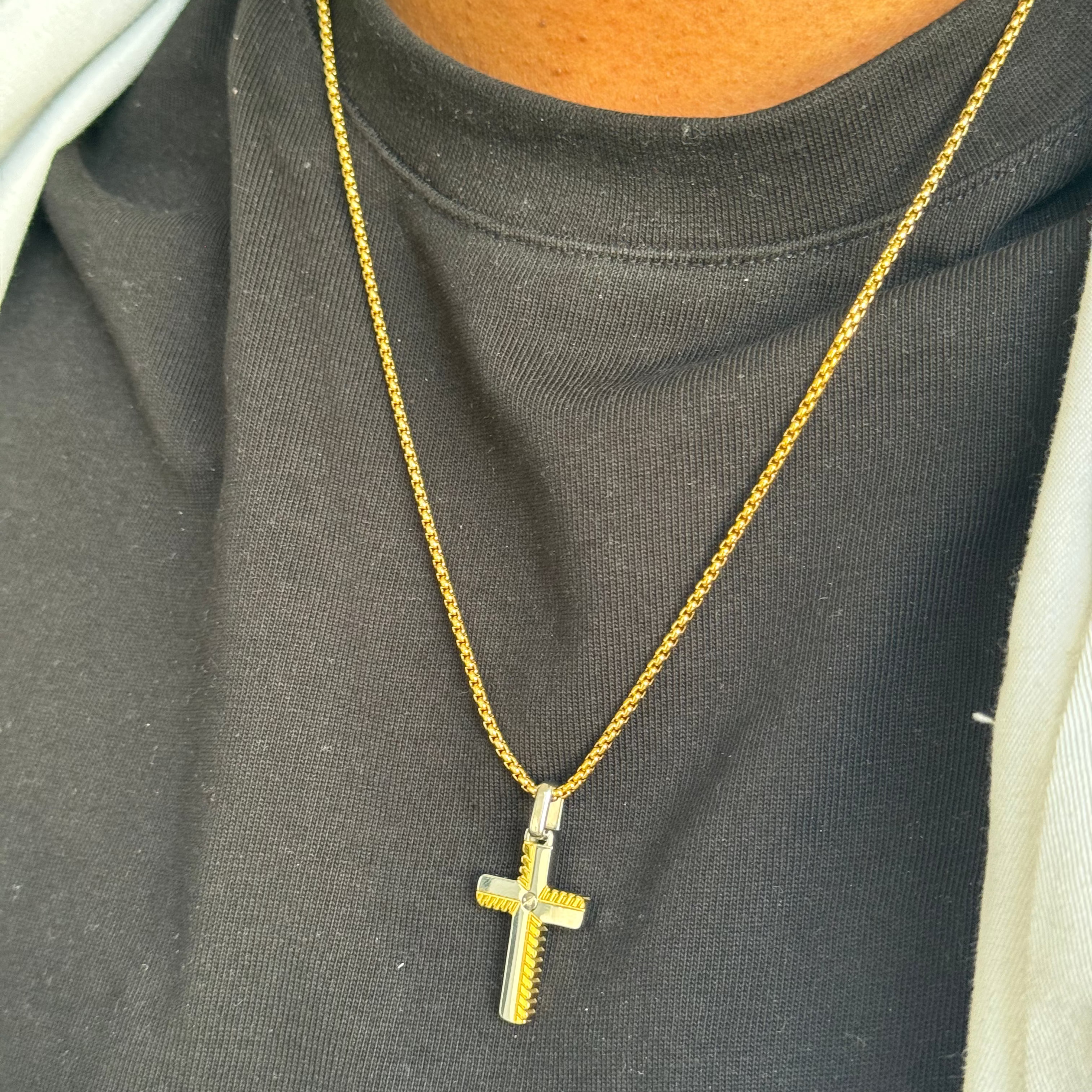 Collier Cross Bicolore