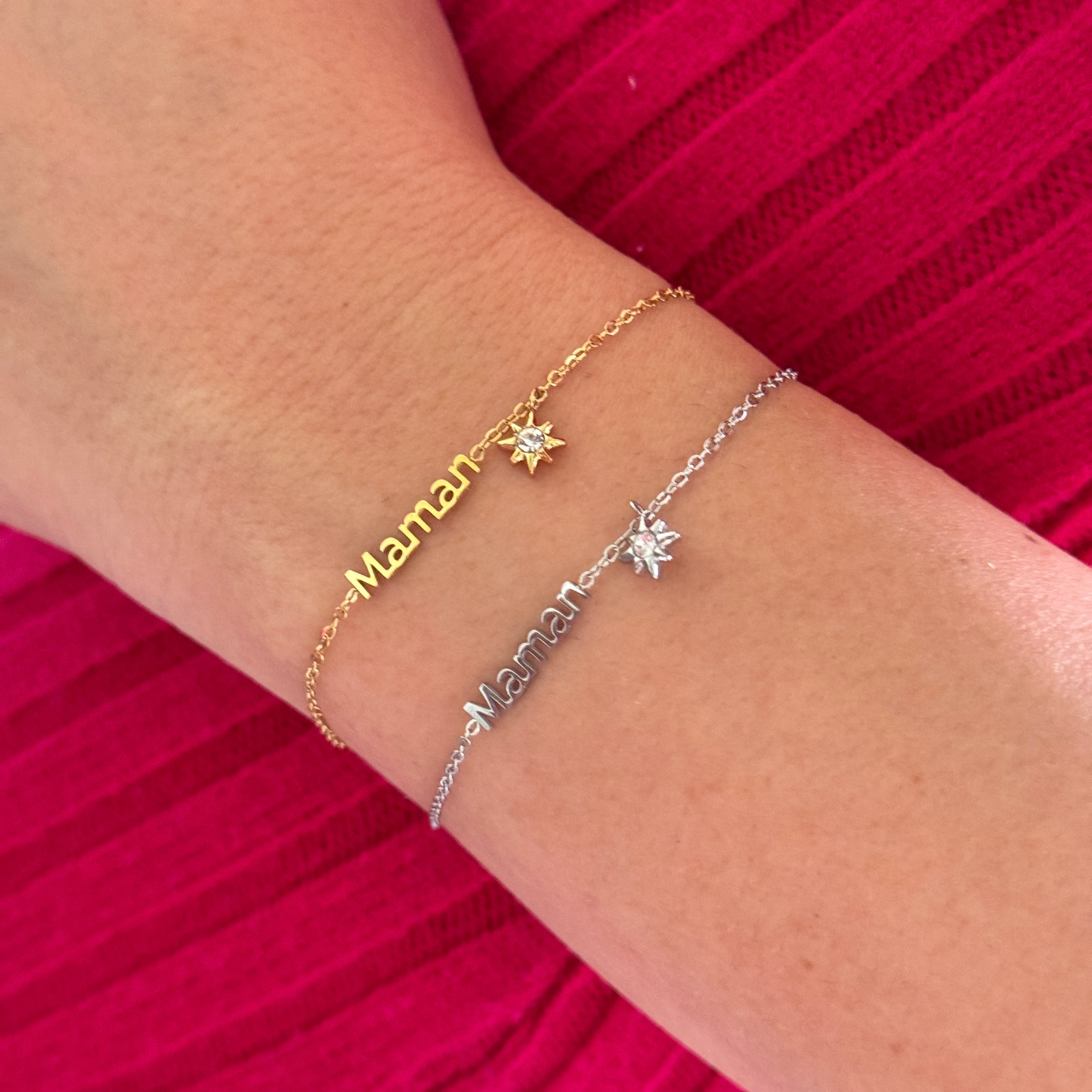 Bracelet gravure "Maman" Étoile