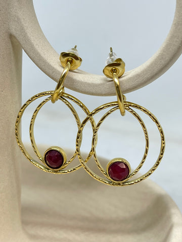 Boucles Diana I Agate Rouge
